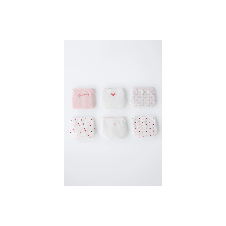 1,5–6 ЛЕТ/ НАБОР ИЗ ШЕСТИ ТРУСОВ С ПРИНТОМ «СЕРДЦА»