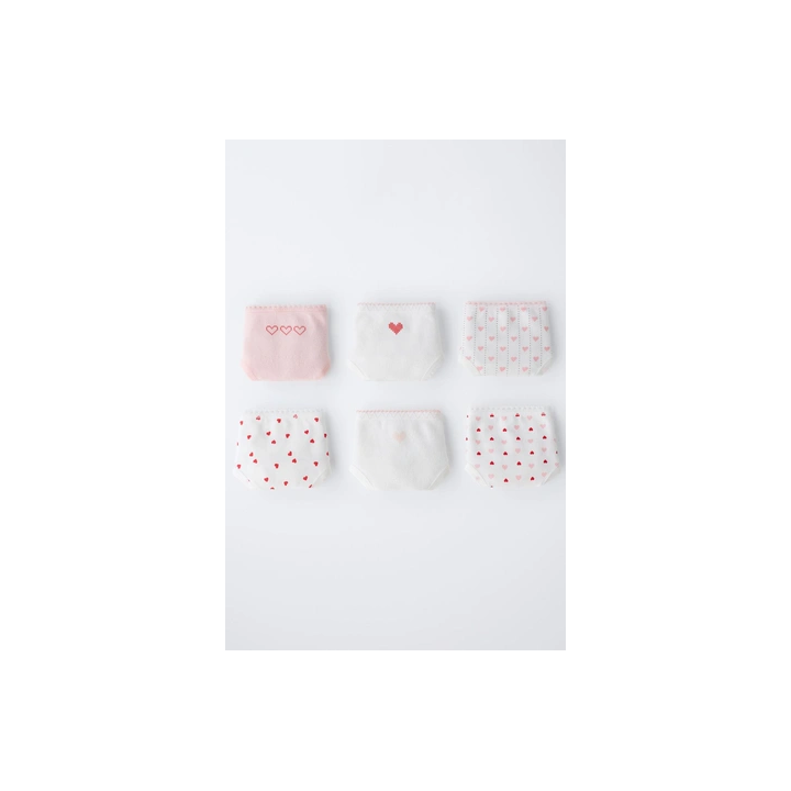 1,5–6 ЛЕТ/ НАБОР ИЗ ШЕСТИ ТРУСОВ С ПРИНТОМ «СЕРДЦА»