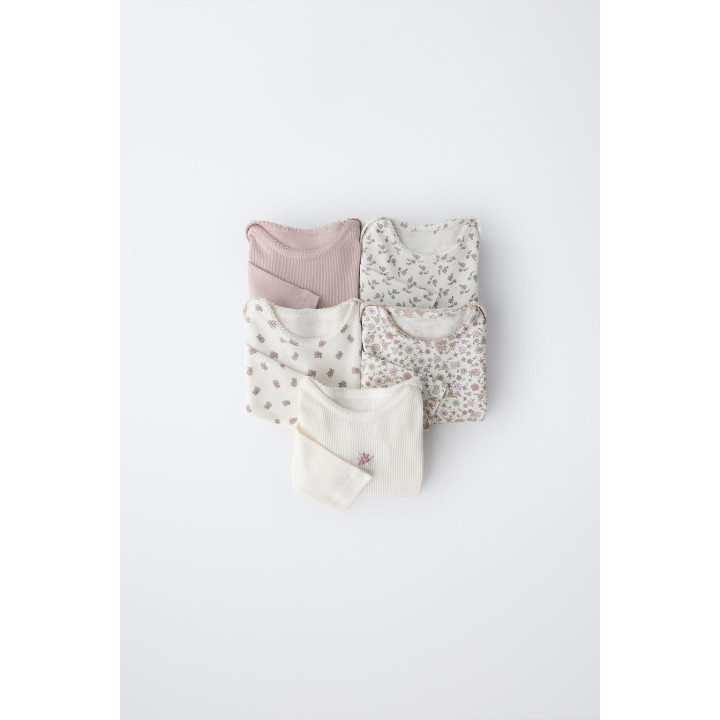 НАБОР ИЗ ПЯТИ БОДИ С ЦВЕТОЧНЫМ ПРИНТОМ