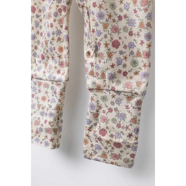 TWO-PACK OF FLORAL CONVERTIBLE FOOTED SLEEPSUITS