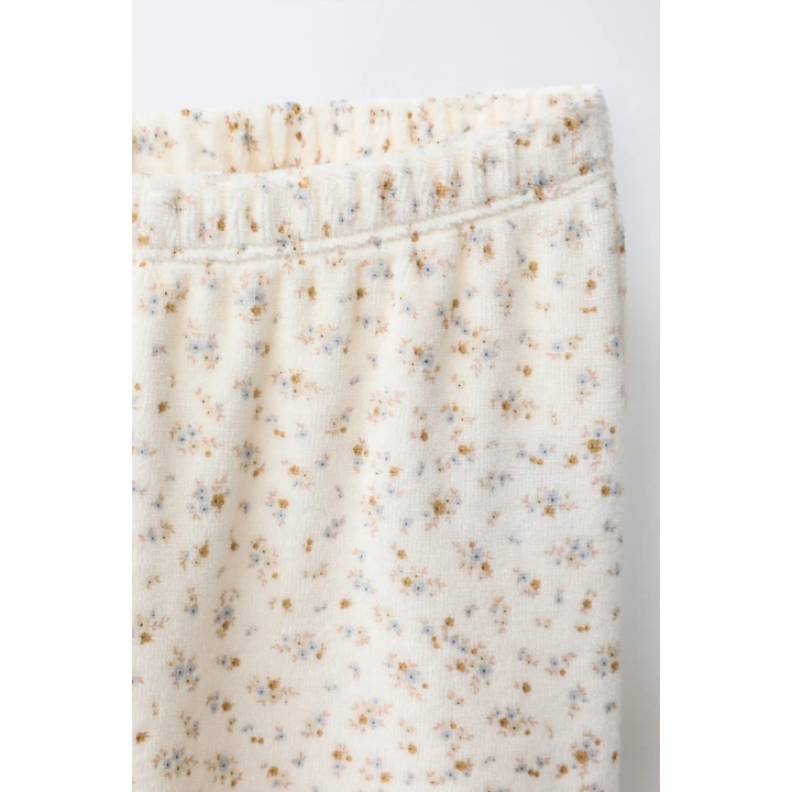 1 1/2-6 YEARS/ FLORAL VELOUR PYJAMAS