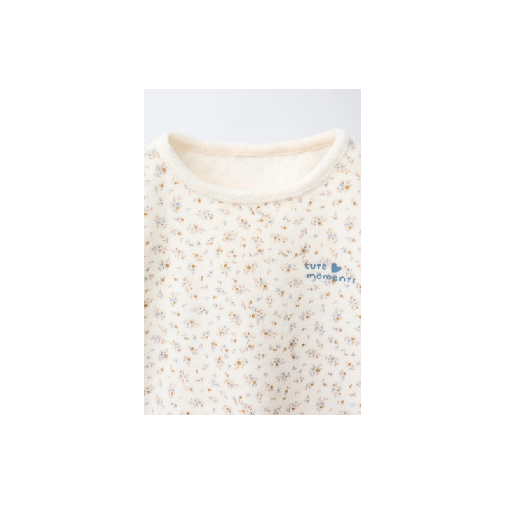 1 1/2-6 YEARS/ FLORAL VELOUR PYJAMAS