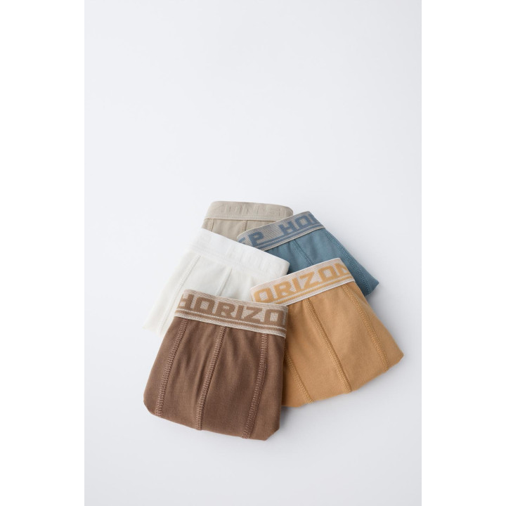 6-14 ЛЕТ/НАБОР ИЗ ПЯТИ ТРУСОВ-БОКСЕРОВ С ТИСНЕНЫМ ТЕКСТОМ