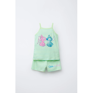 2-6 ЛЕТ/ ПИЖАМА, ФУТБОЛКА И ШОРТЫ-БЕРМУДЫ В ПОЛОСКУ STITCH & ANGEL © DISNEY