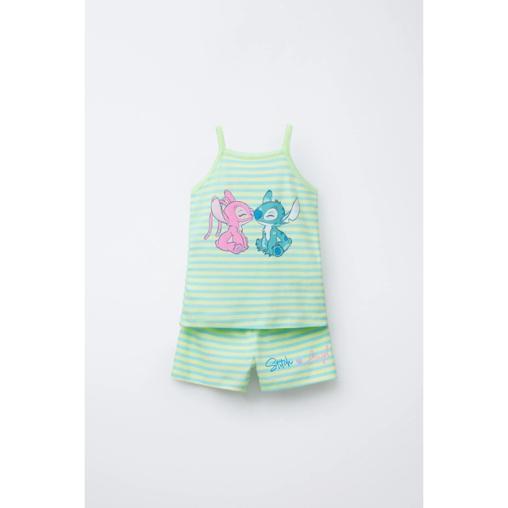 2-6 ЛЕТ/ ПИЖАМА, ФУТБОЛКА И ШОРТЫ-БЕРМУДЫ В ПОЛОСКУ STITCH & ANGEL © DISNEY