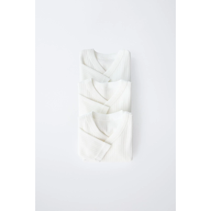 0-6 МЕСЯЦЕВ/НАБОР ИЗ ТРЕХ БОДИ С ДЛИННЫМИ РУКАВАМИ И ВОРОТНИКОМ КИМОНО