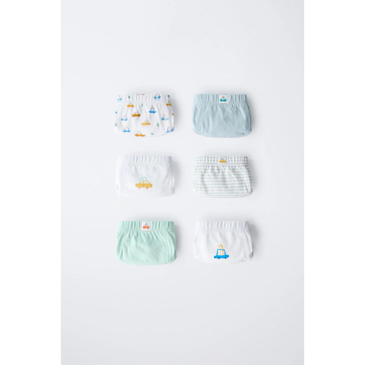 2-6 ЛЕТ/ КОМПЛЕКТ ИЗ ШЕСТИ ТРУСОВ С ДИНОЗАВРАМИ И МАШИНАМИ