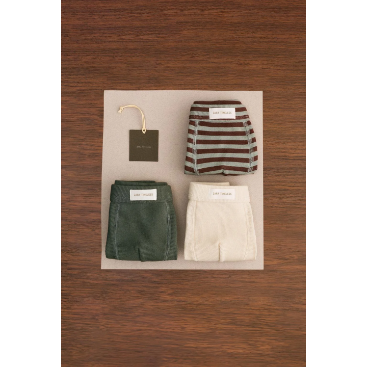 ZARA TIMELESS - НАБОР ИЗ ТРЕХ ТРУСОВ-БОКСЕРОВ С НАШИВКОЙ
