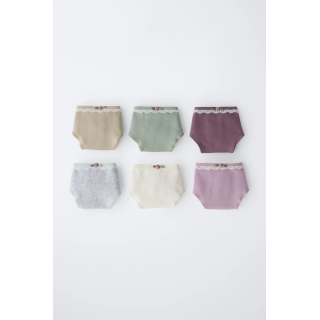 6-14 ЛЕТ/ НАБОР ИЗ ШЕСТИ ТРУСОВ С КРУЖЕВОМ