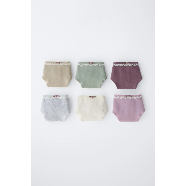 6-14 ЛЕТ/ НАБОР ИЗ ШЕСТИ ТРУСОВ С КРУЖЕВОМ