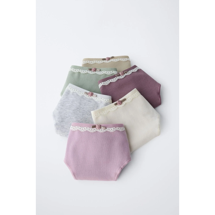 6-14 ЛЕТ/ НАБОР ИЗ ШЕСТИ ТРУСОВ С КРУЖЕВОМ