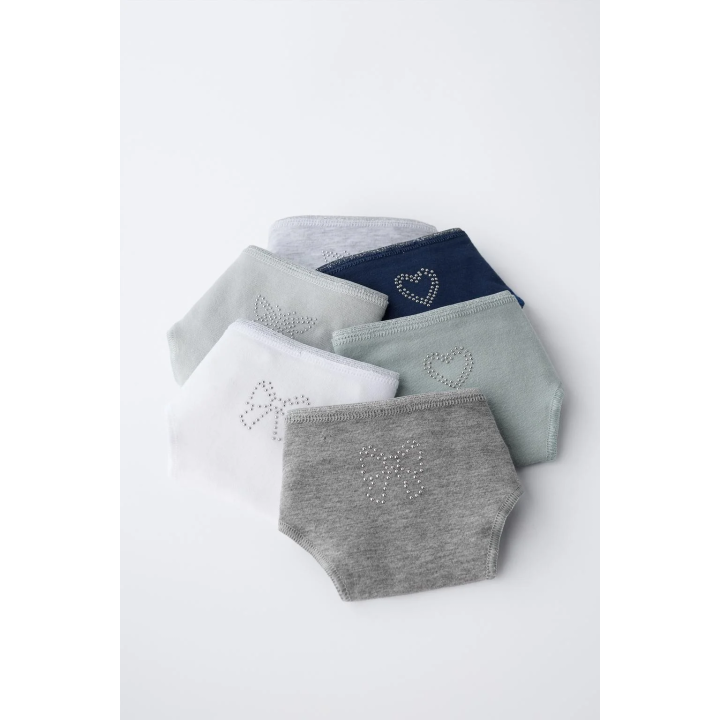 6–14 ЛЕТ/ НАБОР ИЗ ШЕСТИ ТРУСОВ СО СТРАЗАМИ РАЗНОЙ ФОРМЫ