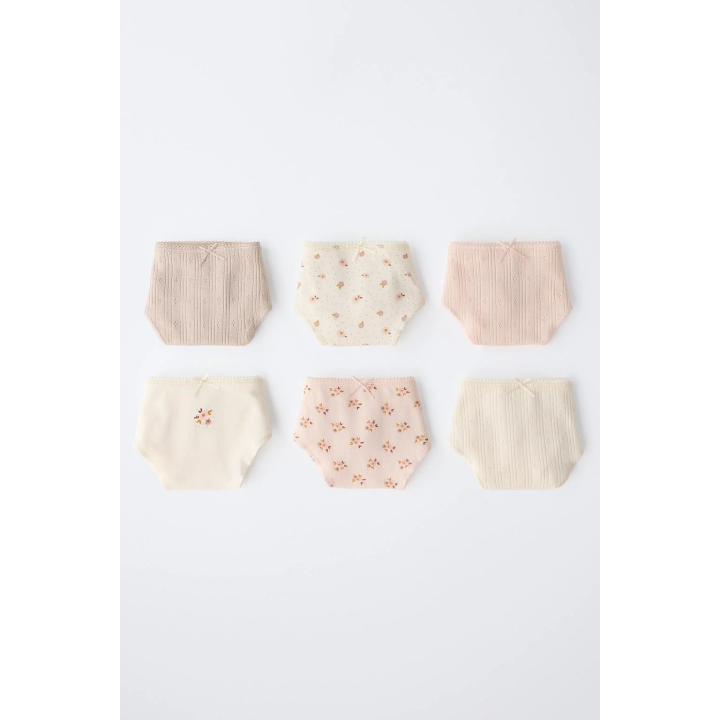 6-14 ЛЕТ/НАБОР ИЗ ШЕСТИ ТРУСОВ С ЦВЕТОЧНЫМ ПРИНТОМ