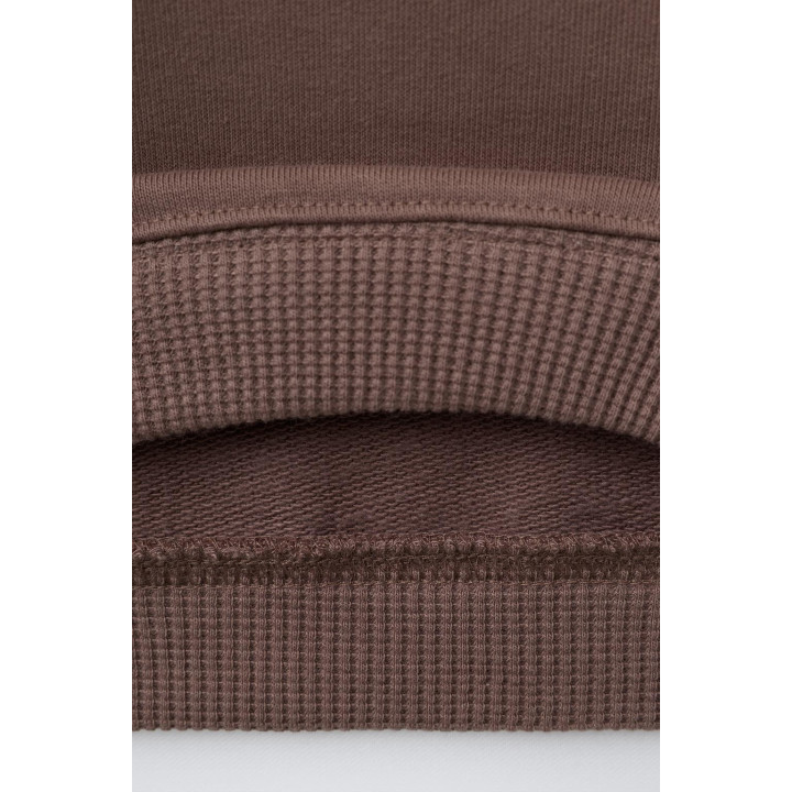 Свитшот с деталями вязаного плетения