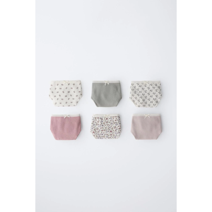 6–14 ЛЕТ/ НАБОР ИЗ ШЕСТИ ТРУСОВ С ЦВЕТОЧНЫМ ПРИНТОМ