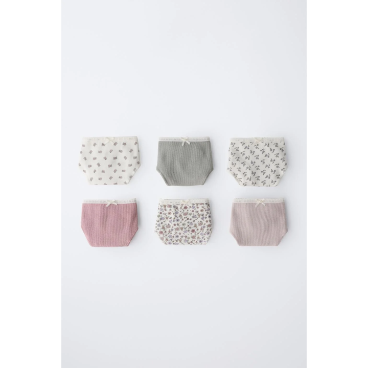 6–14 ЛЕТ/ НАБОР ИЗ ШЕСТИ ТРУСОВ С ЦВЕТОЧНЫМ ПРИНТОМ