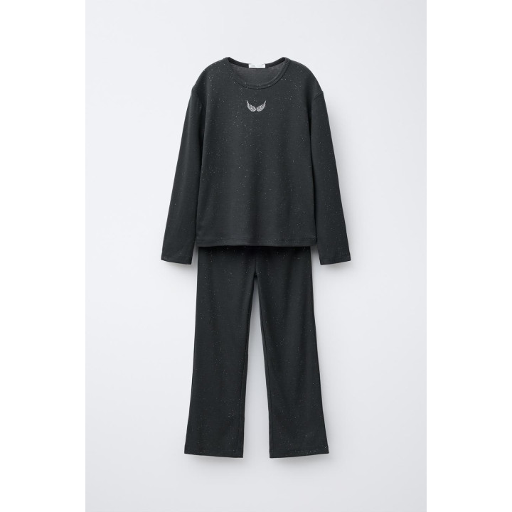 Пижама с вышивкой и блестками для детей от 6 до 14 лет