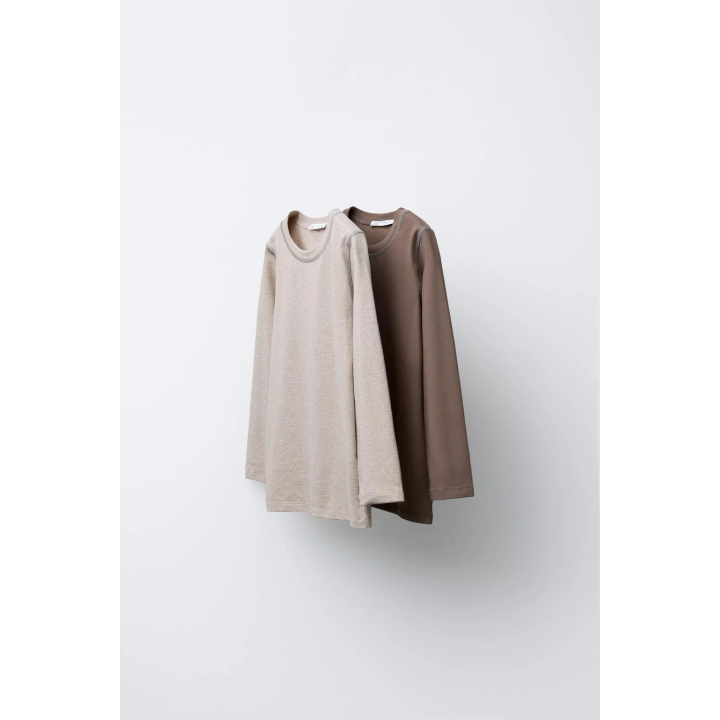 НАБОР ИЗ ДВУХ ФУТБОЛОК ОВЕРЛОК С КОНТРАСТНОЙ ОТДЕЛКОЙ