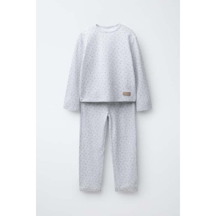 6-14 ЛЕТ/ВАФЕЛЬНАЯ ПИЖАМА С ЦВЕТОЧНЫМ ПРИНТОМ