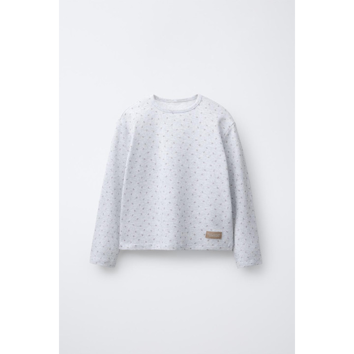 6-14 ЛЕТ/ВАФЕЛЬНАЯ ПИЖАМА С ЦВЕТОЧНЫМ ПРИНТОМ