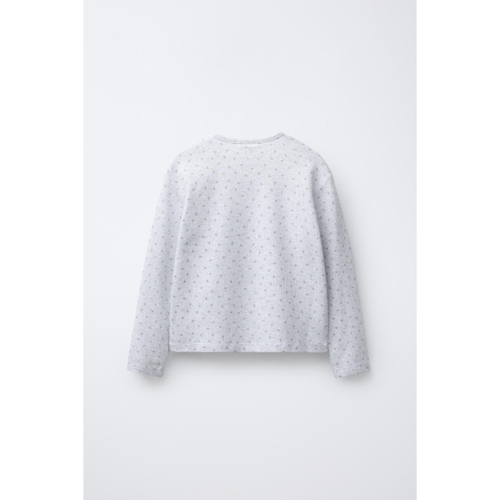 6-14 ЛЕТ/ВАФЕЛЬНАЯ ПИЖАМА С ЦВЕТОЧНЫМ ПРИНТОМ