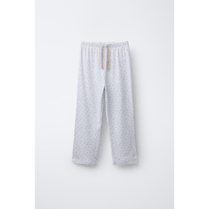 6-14 ЛЕТ/ВАФЕЛЬНАЯ ПИЖАМА С ЦВЕТОЧНЫМ ПРИНТОМ