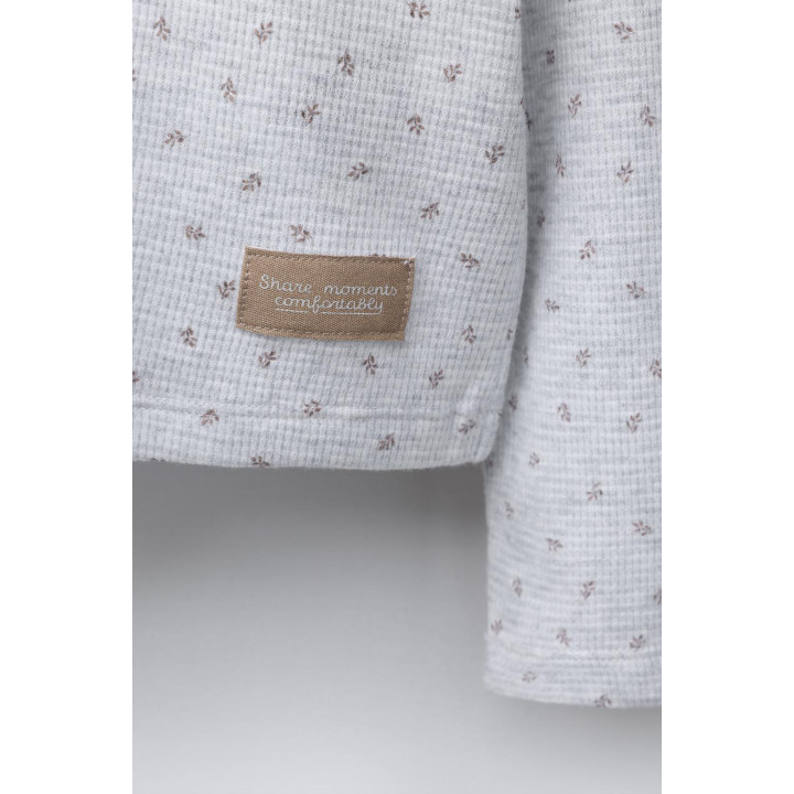 6-14 ЛЕТ/ВАФЕЛЬНАЯ ПИЖАМА С ЦВЕТОЧНЫМ ПРИНТОМ