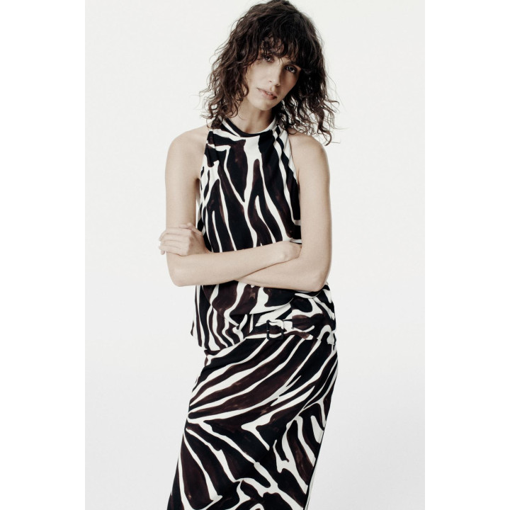 ТОП С ГОРЛОВИНОЙ ХАЛТЕР И АНИМАЛИСТИЧЕСКИМ ПРИНТОМ — ZW COLLECTION