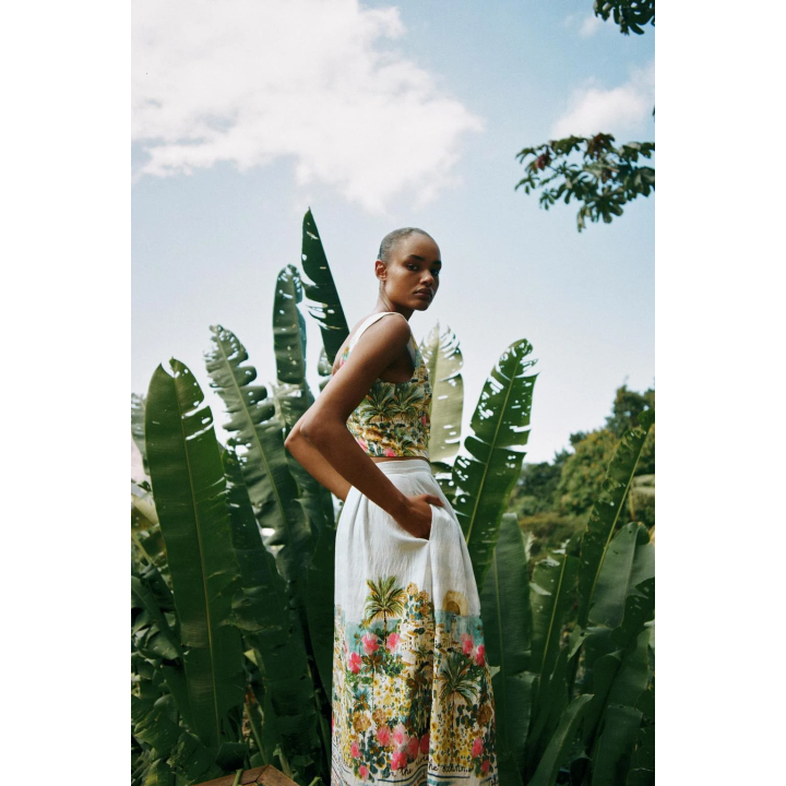 КОРОТКИЙ ТОП С ПРИНТОМ И УЗЛОМ