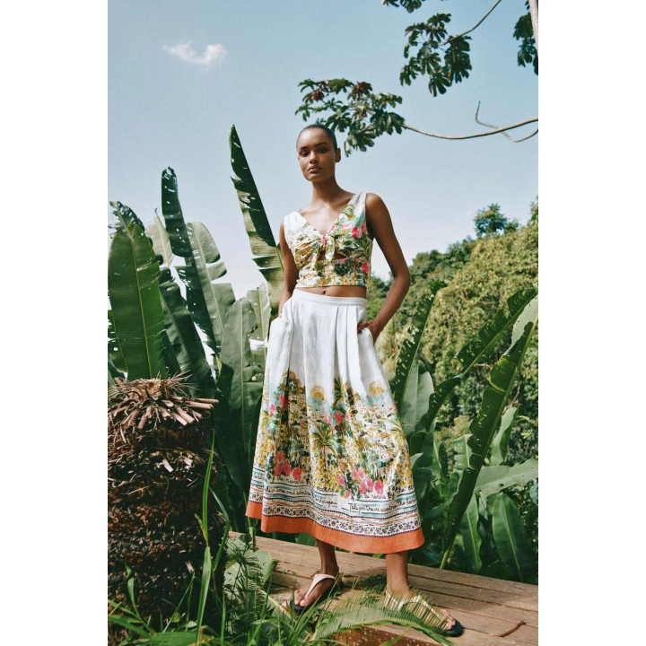 КОРОТКИЙ ТОП С ПРИНТОМ И УЗЛОМ