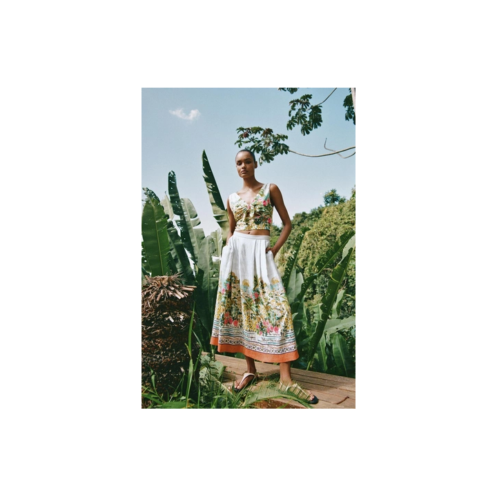 КОРОТКИЙ ТОП С ПРИНТОМ И УЗЛОМ