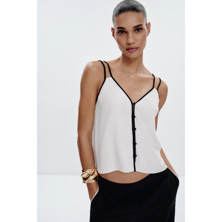 ТОП В БЕЛЬЕВОМ СТИЛЕ С КОНТРАСТНОЙ ОТДЕЛКОЙ