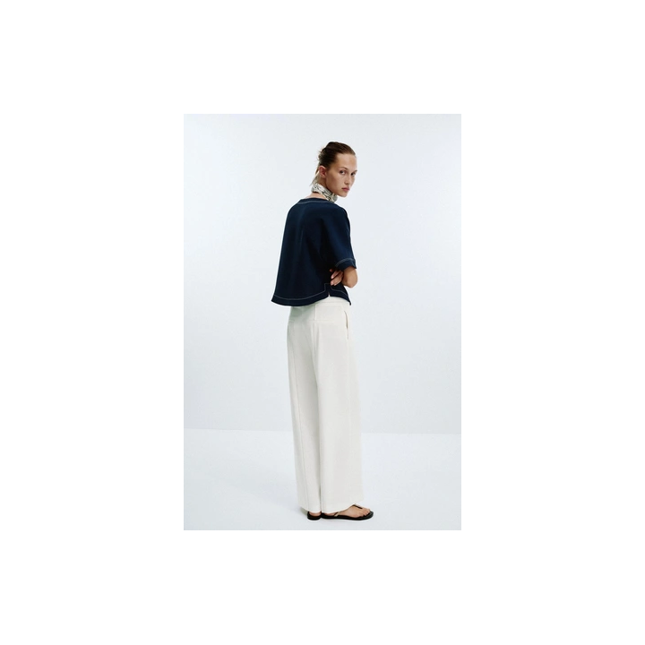 БРЮКИ СО ШЛЕВКАМИ И КОНТРАСТНОЙ СТРОЧКОЙ