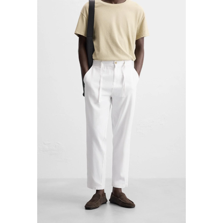 Брюки из льняно-хлопковой смеси