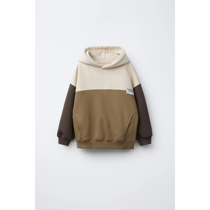 ТОЛСТОВКА В СТИЛЕ COLOR BLOCK С ЭТИКЕТКОЙ