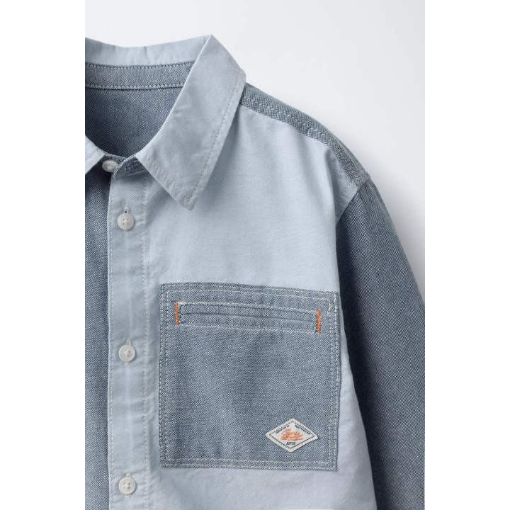 РУБАШКА ПЭЧВОРК OXFORD С КАРМАНОМ