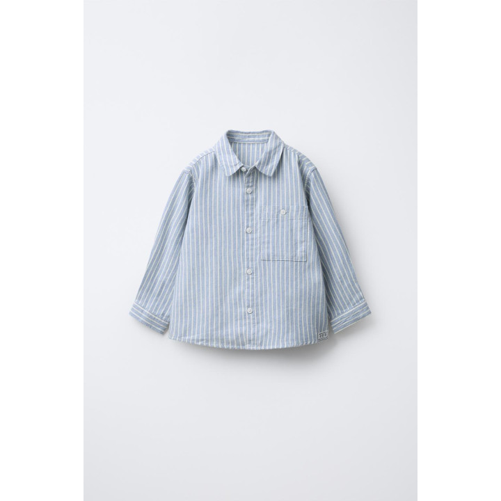 РУБАШКА В ПОЛОСКУ ИЗ МЯГКОЙ ТКАНИ