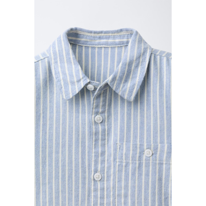 РУБАШКА В ПОЛОСКУ ИЗ МЯГКОЙ ТКАНИ