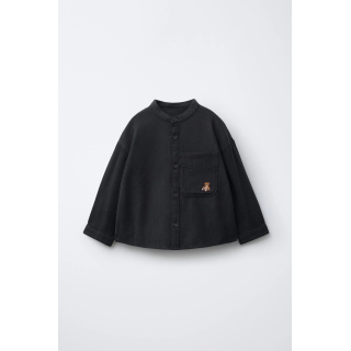 Рубашка в клетку с вышитым карманом