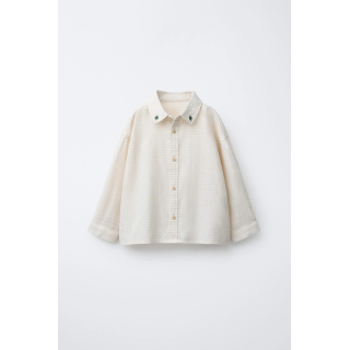 Рубашка с текстурой и вышитыми деревьями