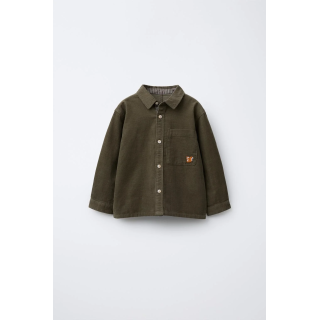 РУБАШКА ИЗ МИКРОВЕЛЬВЕТА С КАРМАНАМИ