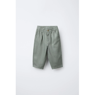 БРЮКИ ИЗ МЯГКОЙ ТКАНИ С ЗАЩИПАМИ