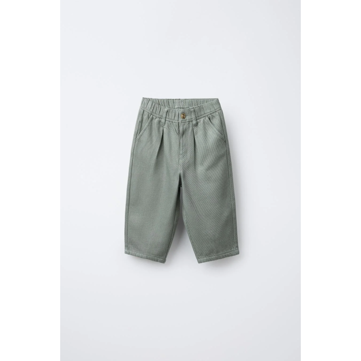 БРЮКИ ИЗ МЯГКОЙ ТКАНИ С ЗАЩИПАМИ