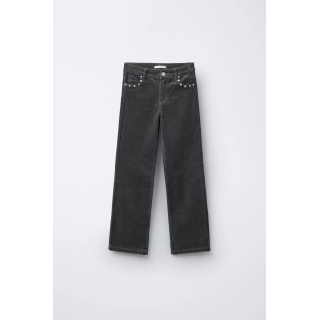 БРЮКИ STRAIGHT ИЗ ВЕЛЬВЕТА С ЗАКЛЕПКАМИ