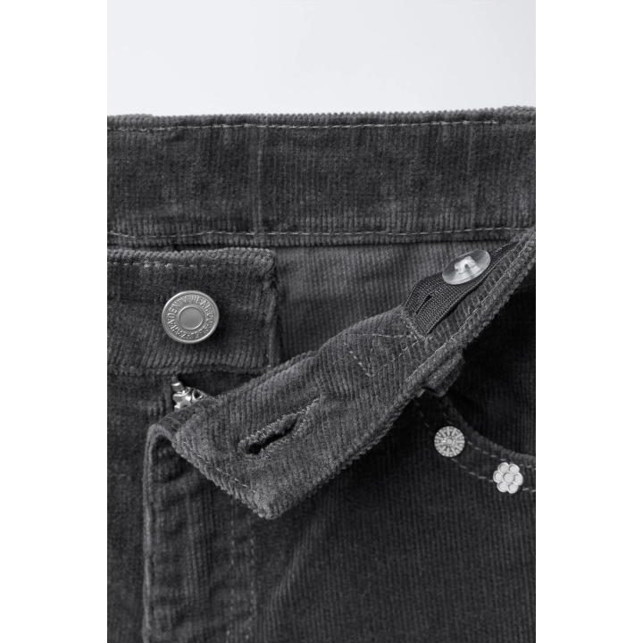 БРЮКИ STRAIGHT ИЗ ВЕЛЬВЕТА С ЗАКЛЕПКАМИ