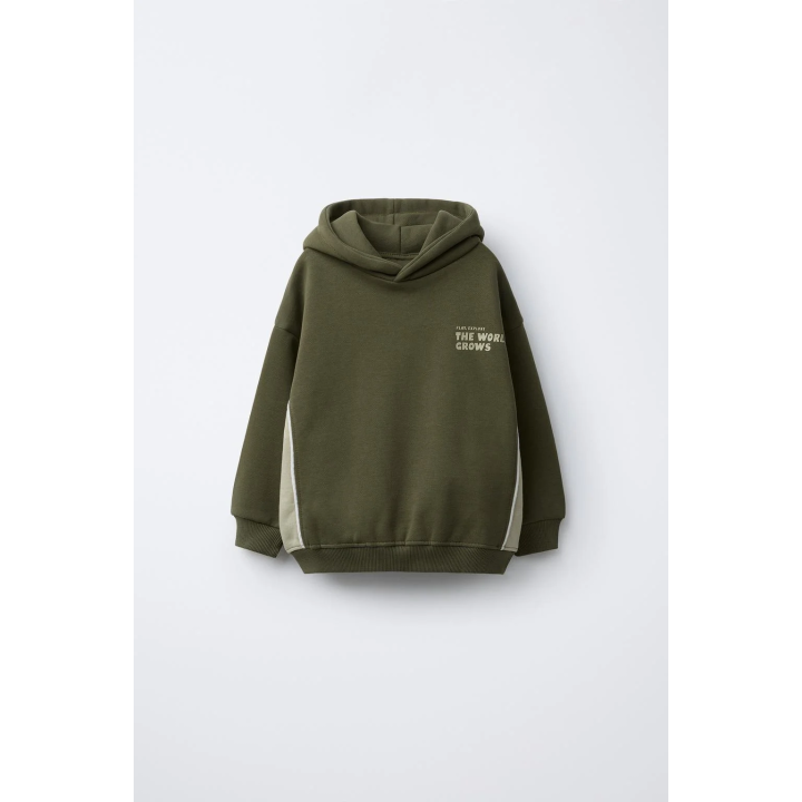 ТОЛСТОВКА С КАПЮШОНОМ COLOR BLOCK И НАДПИСЬЮ