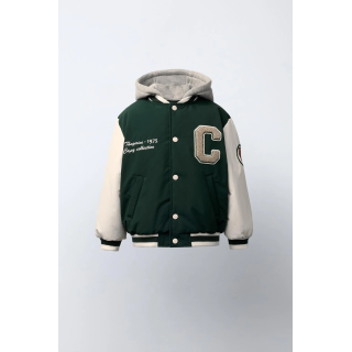 БОМБЕР СО СЪЕМНЫМ КАПЮШОНОМ И ФЛИСОВОЙ ПОДКЛАДКОЙ, НЕЙЛОН CAPIBARA CAPYFUN ©