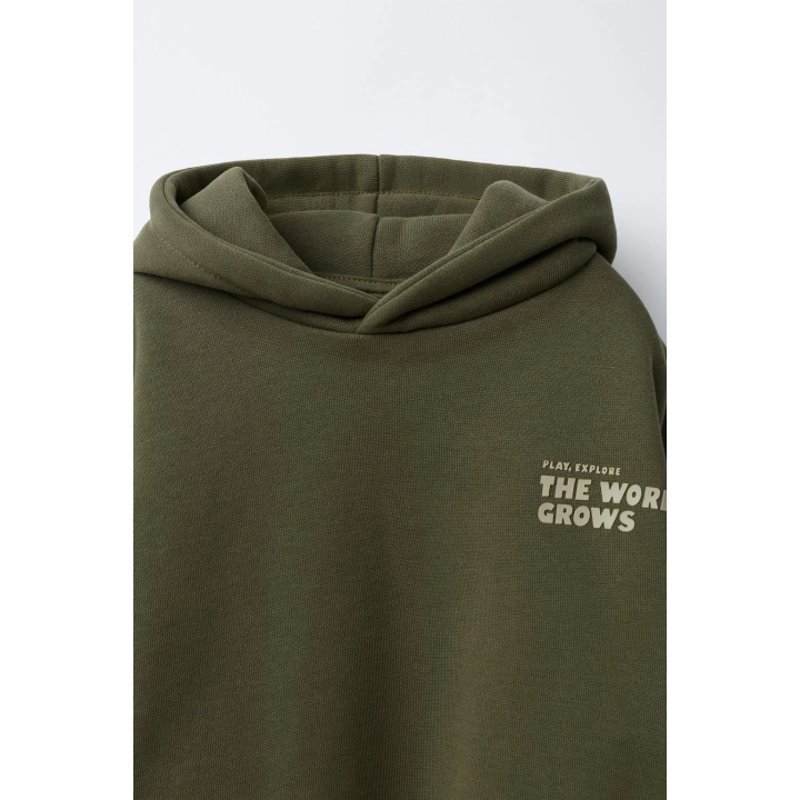 ТОЛСТОВКА С КАПЮШОНОМ COLOR BLOCK И НАДПИСЬЮ