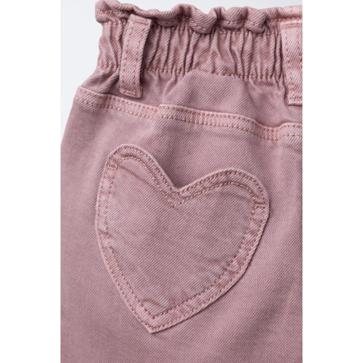 Багги-брюки с карманами в форме сердца из твила