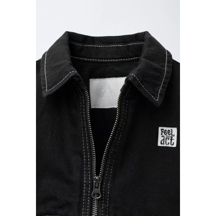 ДЖИНСОВАЯ КУРТКА С ФЛИСОВОЙ ПОДКЛАДКОЙ